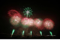 一度にたくさん連発される「土浦花火づくし」